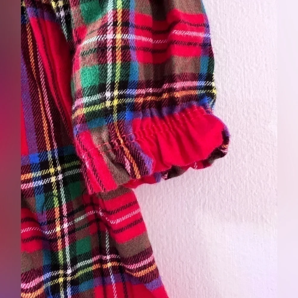 Baby Girls Plaid Dress Outfit with Matching Tights size 0-3 M